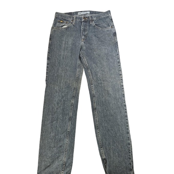 Lee Regular Fit Jeans Mens 31x32 Blue Denim Distressed Straight Leg 100% Cotton - Picture 1 of 9
